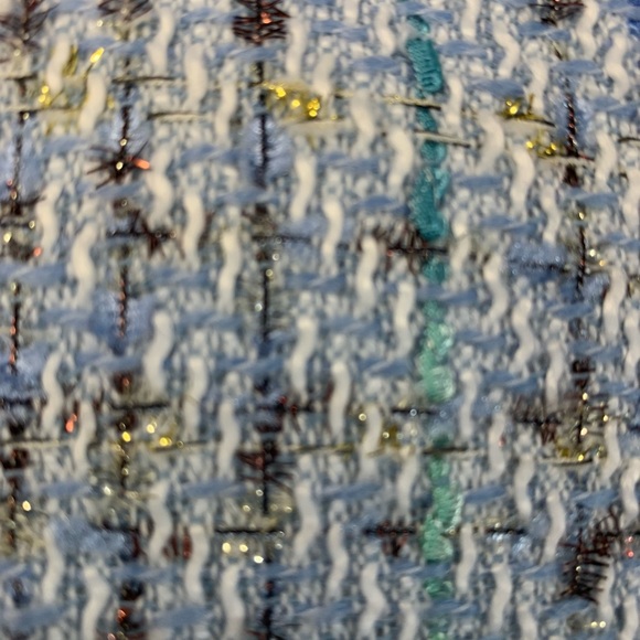 Express light blue tweed puffer short jacket/coat - Picture 5 of 13